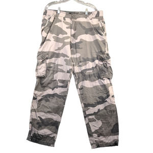 Bare Fox Men's Straight Leg Cargo Pants Gray 40x32 Camouflage Outdoor